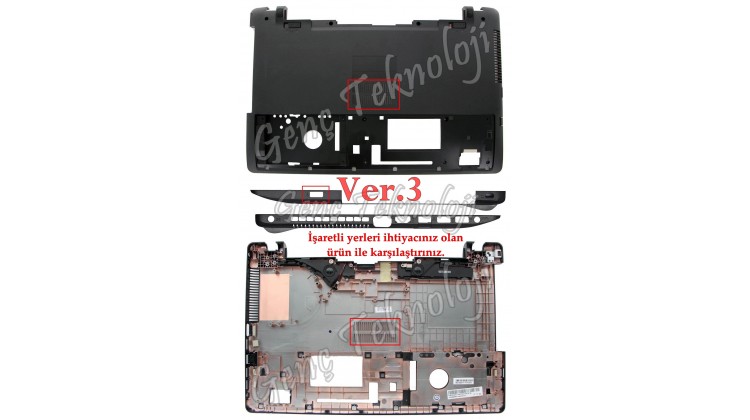 Asus X550MD, X550V, X550VB, X550VC Alt Kasa - Ver.3 - Orijinal