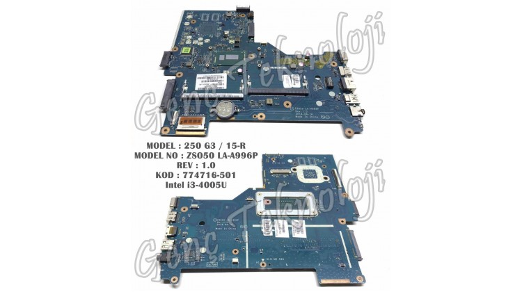 HP 250 G3 15-R Anakart - ZSO50 LA-A996P Anakart