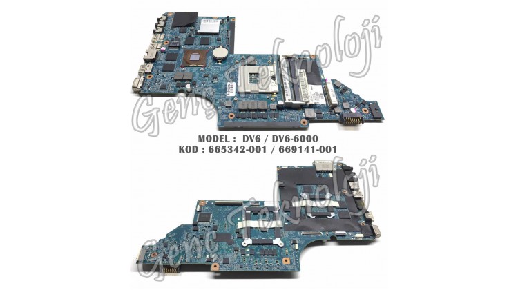 HP DV6 DV6-6000 Anakart - 665342-001 / 669141-001 Anakart