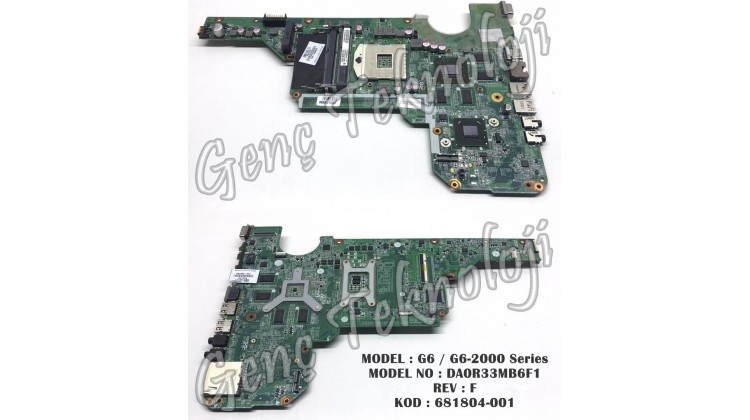 HP G6 G6-2000 Series Anakart - DA0R33MB6F1 Anakart
